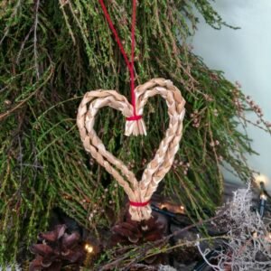 Straw Heart Christmas Ornament Tutorial